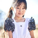 先染めチェックローズプリントフリルパフスリーブリブTシャツ | BeBe | 詳細画像3 