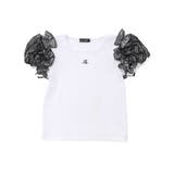 先染めチェックローズプリントフリルパフスリーブリブTシャツ | BeBe | 詳細画像4 