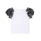 先染めチェックローズプリントフリルパフスリーブリブTシャツ | BeBe | 詳細画像5 