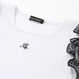 先染めチェックローズプリントフリルパフスリーブリブTシャツ | BeBe | 詳細画像6 