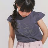 ラインストーンハートロゴ天竺キャップスリーブTシャツ(100~160cm) | BeBe | 詳細画像3 