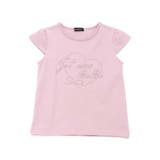 ラインストーンハートロゴ天竺キャップスリーブTシャツ(100~160cm) | BeBe | 詳細画像8 