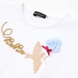 コード刺しゅうロゴ小鳥天竺フレンチスリーブTシャツ(90~160cm) | BeBe | 詳細画像6