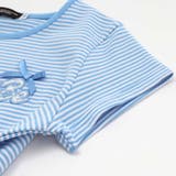 ボーダー天竺レースパッチ刺しゅうペプラム半袖Tシャツ(80~140cm) | BeBe | 詳細画像10 