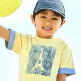 水彩風エッフェル塔ロゴプリント天竺配色半袖Tシャツ(90~150cm) | BeBe | 詳細画像4
