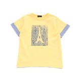 水彩風エッフェル塔ロゴプリント天竺配色半袖Tシャツ(90~150cm) | BeBe | 詳細画像5
