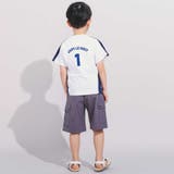 異素材切り替えバックナンバリングラグラン半袖Tシャツ(90~160cm) | BeBe | 詳細画像3