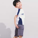 異素材切り替えバックナンバリングラグラン半袖Tシャツ(90~160cm) | BeBe | 詳細画像4