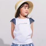 お花レースキャップスリーブ天竺Tシャツ(90~150cm) | BeBe | 詳細画像1 