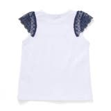 お花レースキャップスリーブ天竺Tシャツ(90~150cm) | BeBe | 詳細画像8 