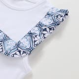 【お揃い】復刻アーカイブタイル柄スクエアフリル天竺Tシャツ(90~150cm) | BeBe | 詳細画像9 