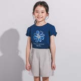 袖リボンフラワープリント天竺半袖Tシャツ(90~160cm) | BeBe | 詳細画像3 