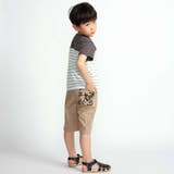 リーフ柄ボーダー切り替え天竺半袖Tシャツ(90~150cm) | BeBe | 詳細画像3 