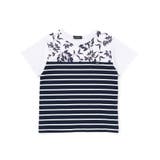 リーフ柄ボーダー切り替え天竺半袖Tシャツ(90~150cm) | BeBe | 詳細画像9 