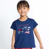 ネイビー | リボンいっぱい半袖天竺Tシャツ(90~150cm) | BeBe