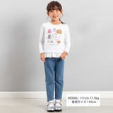 旅の持ち物モチーフ裾シフォンフリル長袖Tシャツ(90~150cm) | BeBe | 詳細画像2 