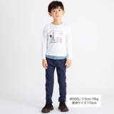 エッフェル塔プリントレイヤード風スムース長袖Tシャツ(90~150cm) | BeBe | 詳細画像2 
