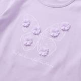 フラワーモチーフちょうちょ刺しゅうスムース長袖Tシャツ(80~150cm) | BeBe | 詳細画像7 