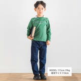 ラグラン編み立て襟付きロゴ刺しゅう長袖Tシャツ(90~150cm) | BeBe | 詳細画像2 