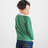 ラグラン編み立て襟付きロゴ刺しゅう長袖Tシャツ(90~150cm) | BeBe | 詳細画像5 