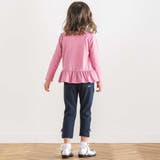 【抗菌防臭 UVカット】ペプラムフリルフラワーモチーフ天竺長袖Tシャツ(90~1… | BeBe | 詳細画像3 