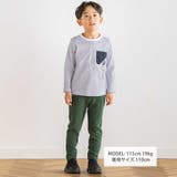 【抗菌防臭 UVカット】タフタポケットロゴプリント天竺長袖Tシャツ(90~130… | BeBe | 詳細画像2 