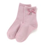 ピンク | チャーム付きリボンラメクルーソックス(11~24cm) | BeBe