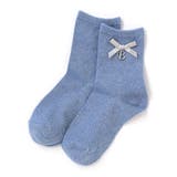 ブルー | チャーム付きリボンラメクルーソックス(11~24cm) | BeBe