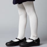 オフホワイト | サイドリボンリブタイツ(80~140cm) | BeBe