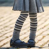 グレー系 | マルチボーダーレギンス+ショートルーズソックスセット(80~140cm) | BeBe