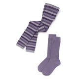 パープル系 | マルチボーダーレギンス+ショートルーズソックスセット(80~140cm) | BeBe