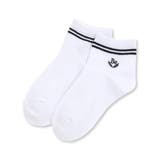 ホワイト | 刺しゅう入りラインクルーソックス(11~24cm) | BeBe