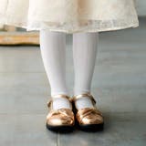 ベージュ | ギャザーリボンストラップシューズ(17~21cm) | BeBe