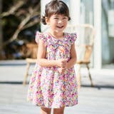 ピンク系 | フルールドゥジョワプリントベビーワンピース(80~90cm) | BeBe