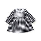 【お揃い】ネルギンガムチェック丸襟長袖ワンピース(80~100cm) | BeBe | 詳細画像10