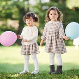 【お揃い】ネルギンガムチェック丸襟長袖ワンピース(80~100cm) | BeBe | 詳細画像4