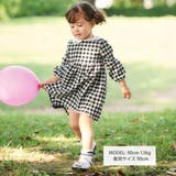 【お揃い】ネルギンガムチェック丸襟長袖ワンピース(80~100cm) | BeBe | 詳細画像5
