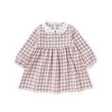 【お揃い】ネルギンガムチェック丸襟長袖ワンピース(80~100cm) | BeBe | 詳細画像8