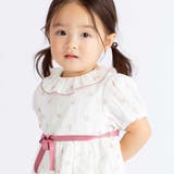 【お揃い】花柄フリルカラーパフスリーブワンピース(80~100cm) | BeBe | 詳細画像4 