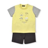 イエロー | ひよこ水兵プリント切り替えTシャツ+パンツセット(80~90cm) | BeBe