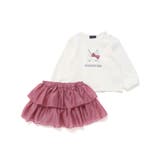 ピンク | Lapinプリント長袖Tシャツ+インナーパンツ付きフリルスカート 2点セット | BeBe