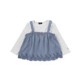シャツコールビスチェ+ドット長袖Tシャツセット(90~100cm) | BeBe | 詳細画像1 