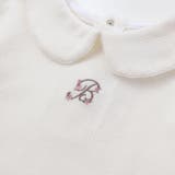 針抜き丸襟長袖ブラウス+サスペンダースカートセット(80~100cm) | BeBe | 詳細画像5 