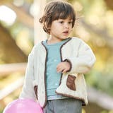 ボア裏ボーダーノーカラーコート(90~100cm) | BeBe | 詳細画像1 