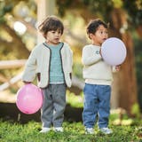 ボア裏ボーダーノーカラーコート(90~100cm) | BeBe | 詳細画像3 