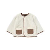 ボア裏ボーダーノーカラーコート(90~100cm) | BeBe | 詳細画像6 