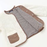 ボア裏ボーダーノーカラーコート(90~100cm) | BeBe | 詳細画像9 