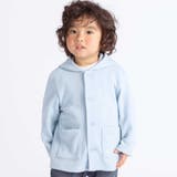 メランジワッフルポンポンフード付き長袖カーディガン(80~100cm) | BeBe | 詳細画像1 