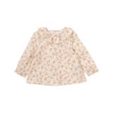 イエロー系 | コットンローンフラワープリントフリル襟長袖ブラウス | BeBe