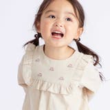 スクエアフリルお花刺しゅう長袖フレアブラウス(80~100cm) | BeBe | 詳細画像3 